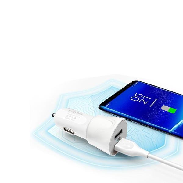 Esoulk 12W 2.4A Dual USB Travel Car Charger With 5FT Type-C Charging Cable
